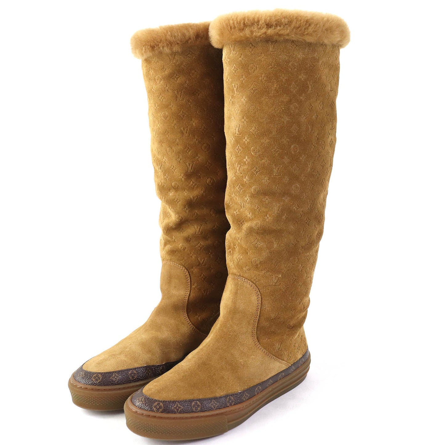 LOUIS VUITTON boots Main: Mouton Camel Snowball line Women 36