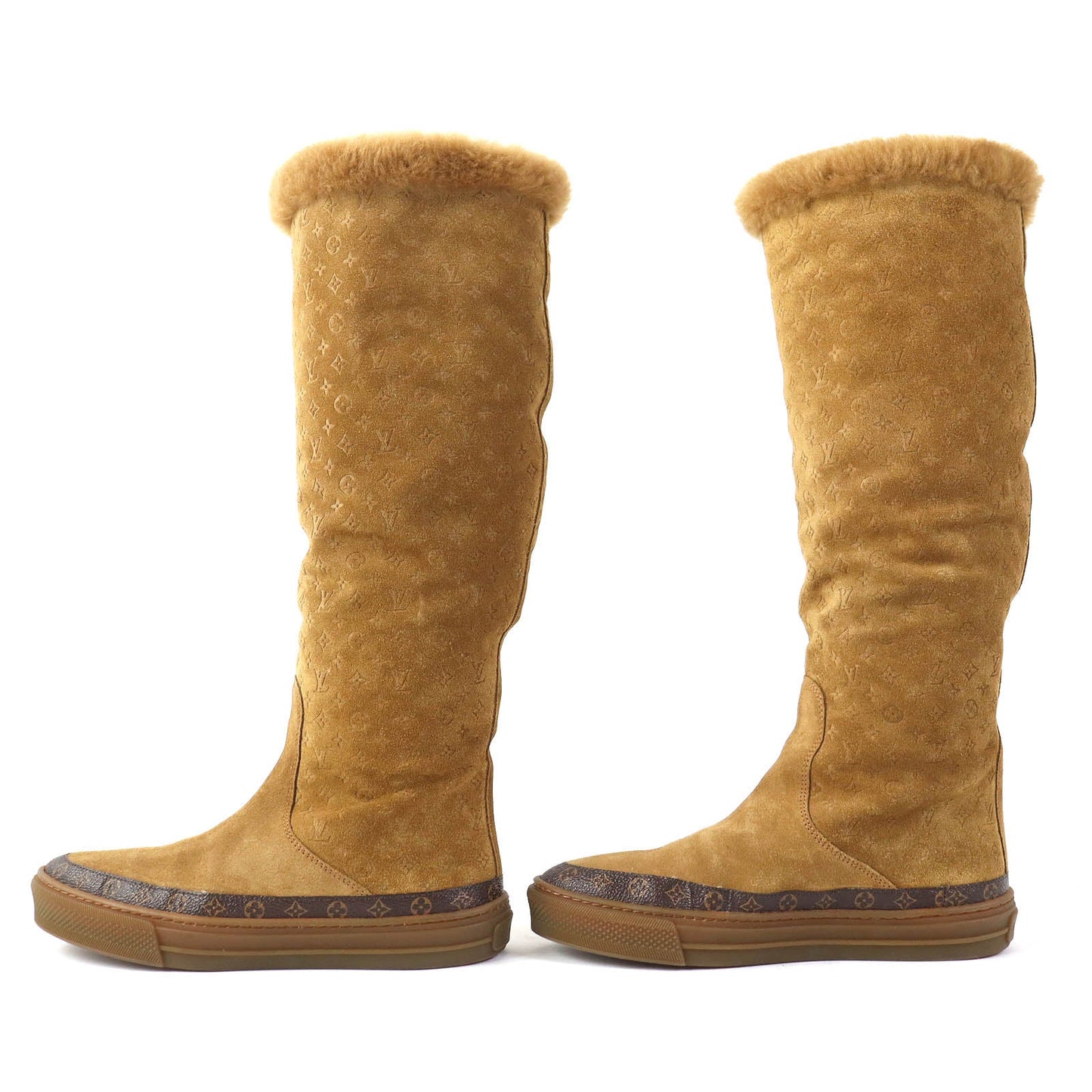 LOUIS VUITTON boots Main: Mouton Camel Snowball line Women 36