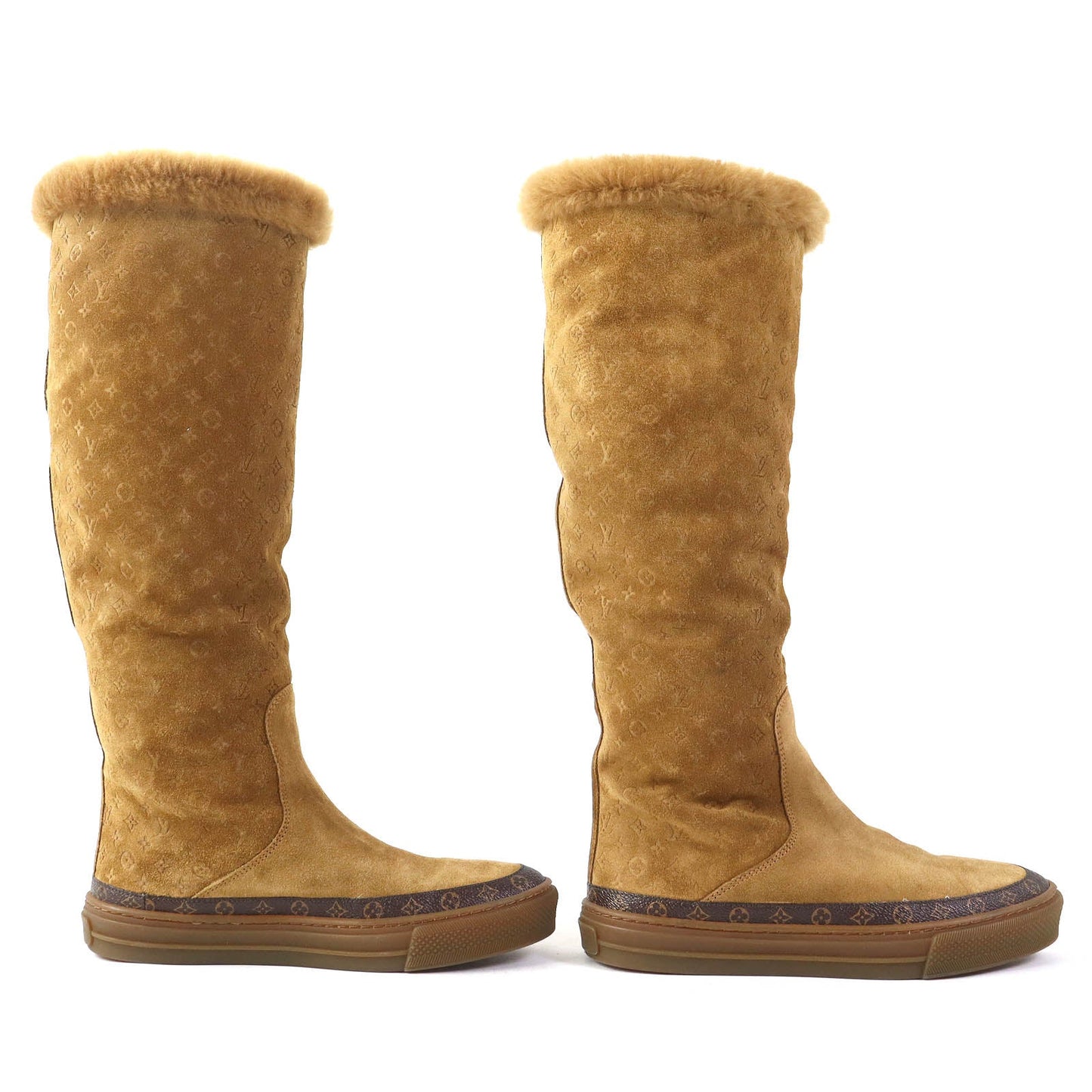LOUIS VUITTON boots Main: Mouton Camel Snowball line Women 36