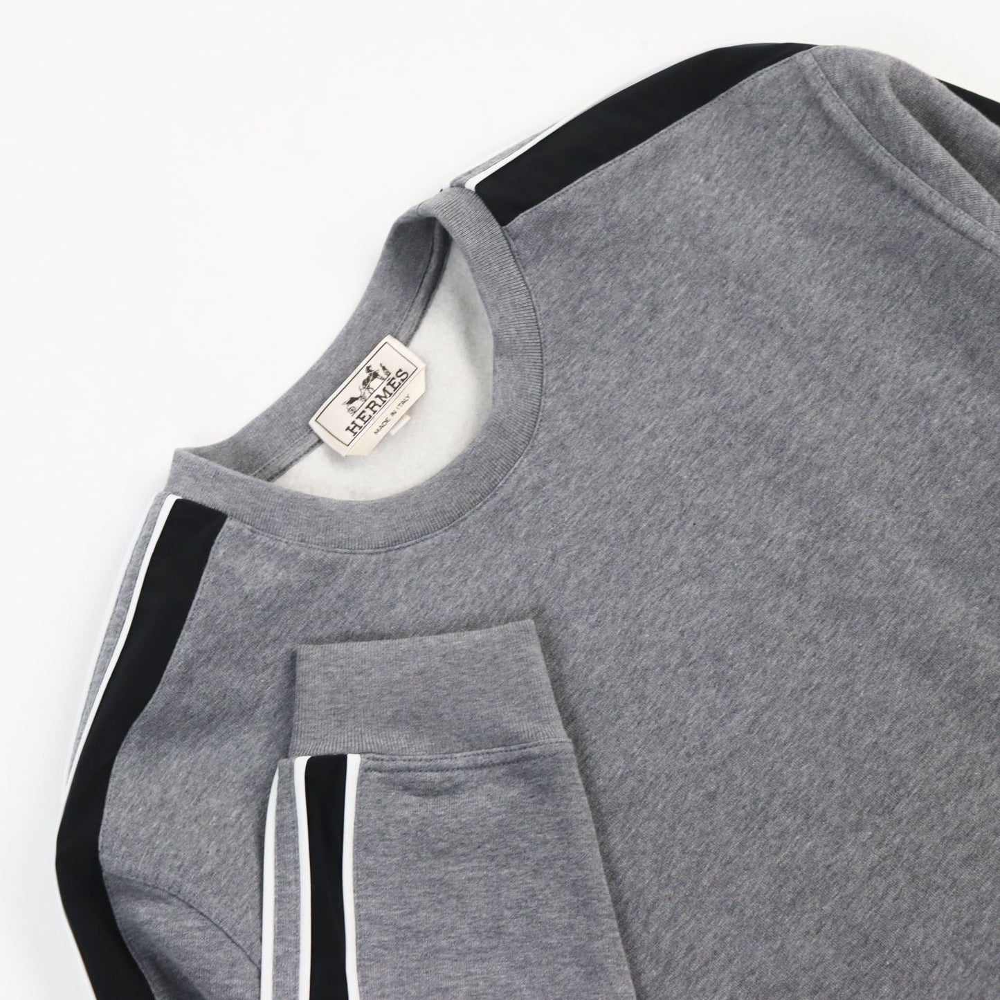 HERMES sweat Main: 100% cotton, part: 90% cotton, part: 10% polyurethane, part: 80% nylon, part: 20% polyurethane gray Run H mens XL
