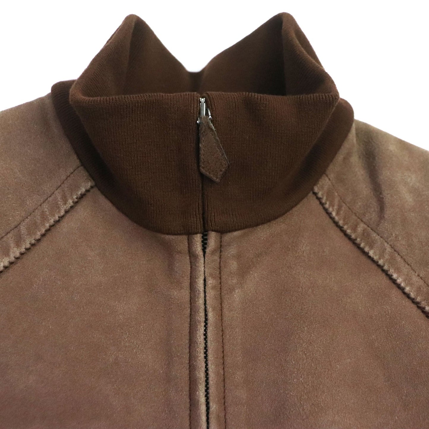 HERMES Blouson Main: Lamb leather, Part: Lamb leather, Lining: 100% wool, Lining: 100% rayon, Knitted part: 100% wool Brown mens 52