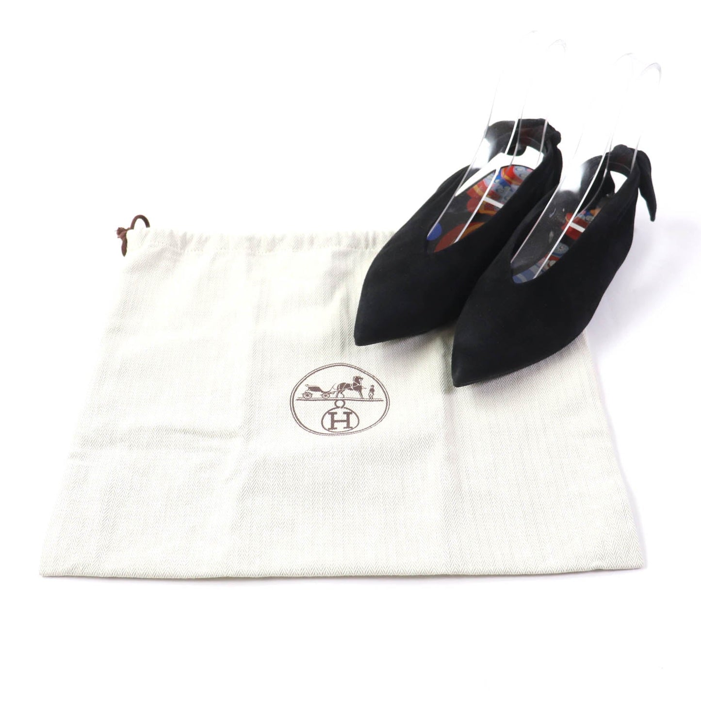 HERMES pumps Main: Suede leather black Women 37
