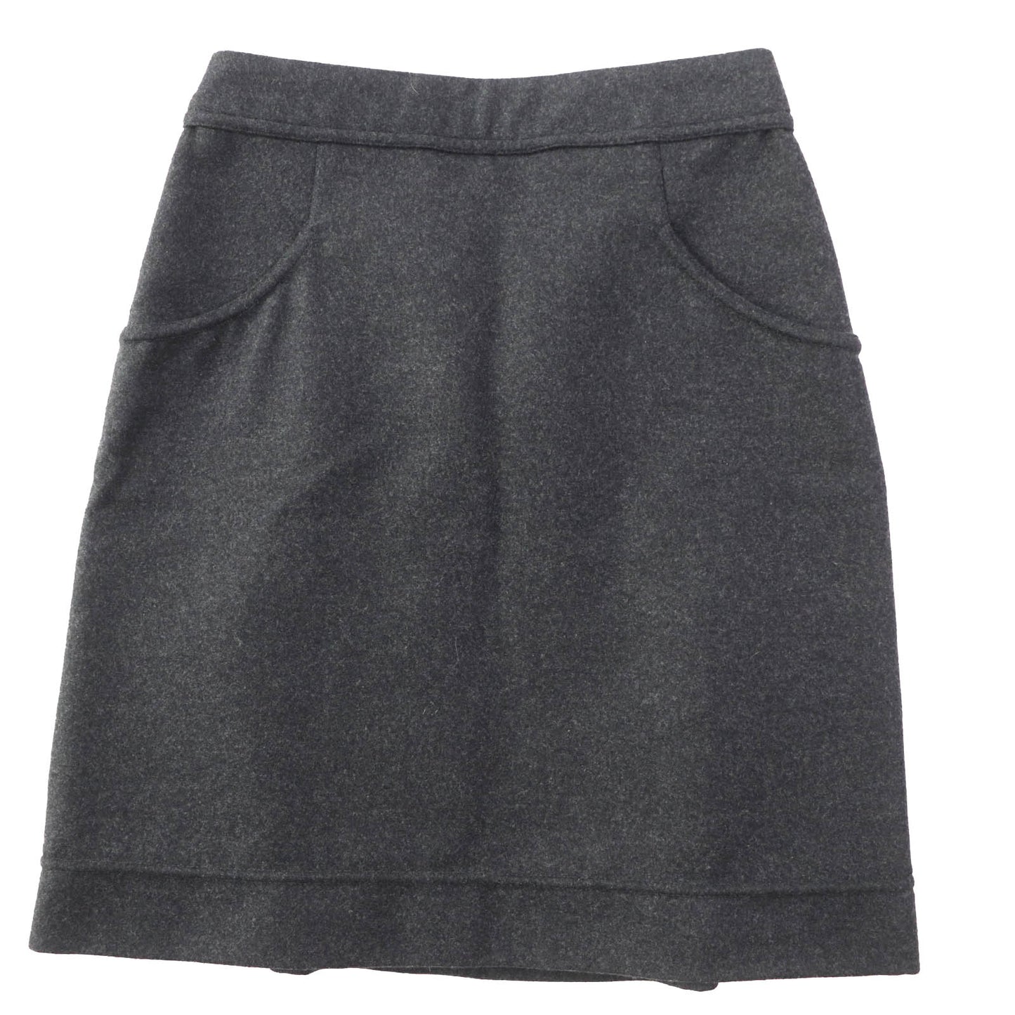 CHANEL skirt 11A P41836 Outer: 60% wool, Outer: 38% angora, Outer: 1% polyurethane, Outer: 1% nylon, Lining: 100% silk Dark gray Women 36