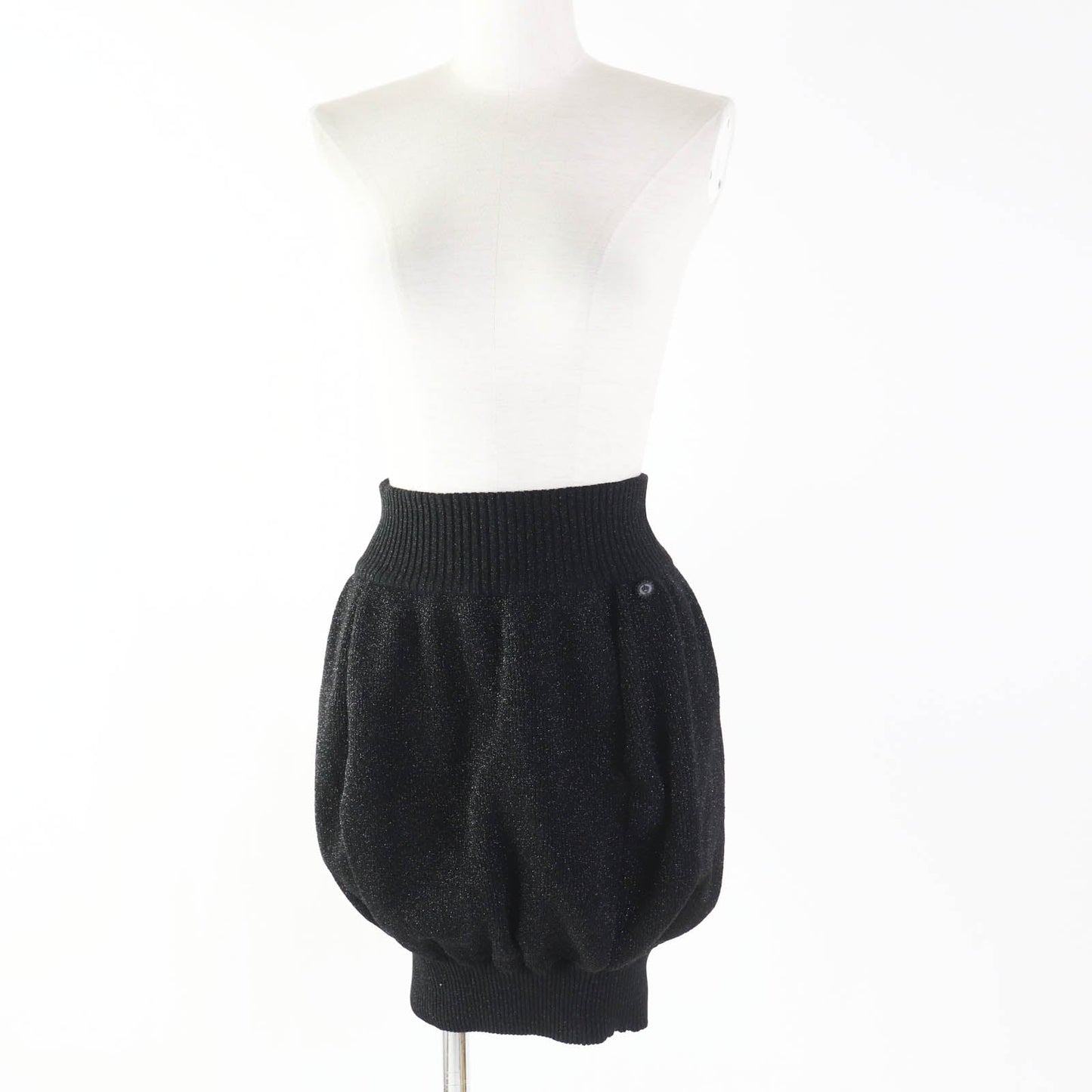 CHANEL skirt 08A P33467 Outer: 57% acetate, 22% nylon, 17% polyester, 4% polyurethane; Lining: 100% nylon Black Silver type Women 36