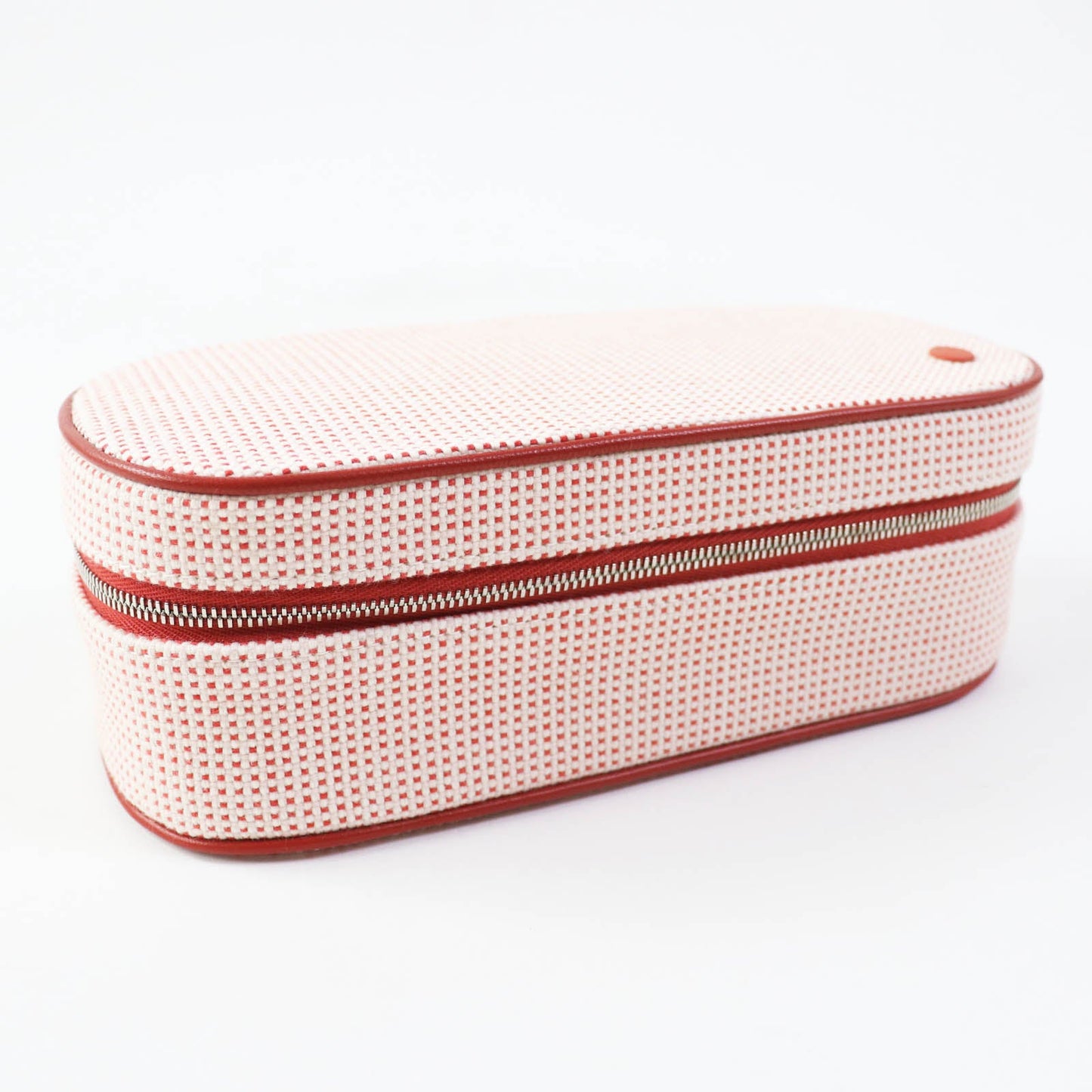 HERMES Cosmetics Pouch 100% cotton Other: 92% cotton, 8% polyurethane Orange red Escal Women