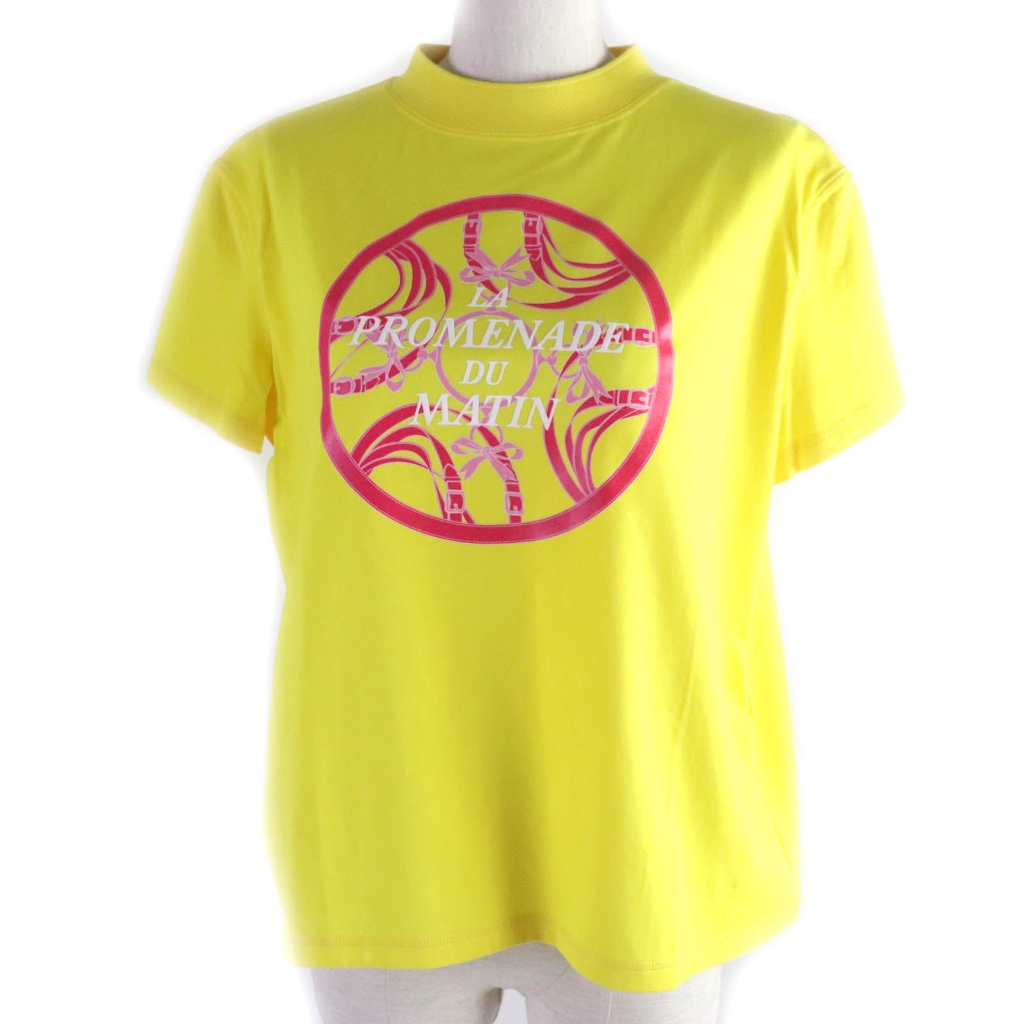 HERMES Short sleeve T-shirt Main: 100% cotton, part: 70% cotton, part: 26% nylon, part: 4% polyurethane yellow Women 34