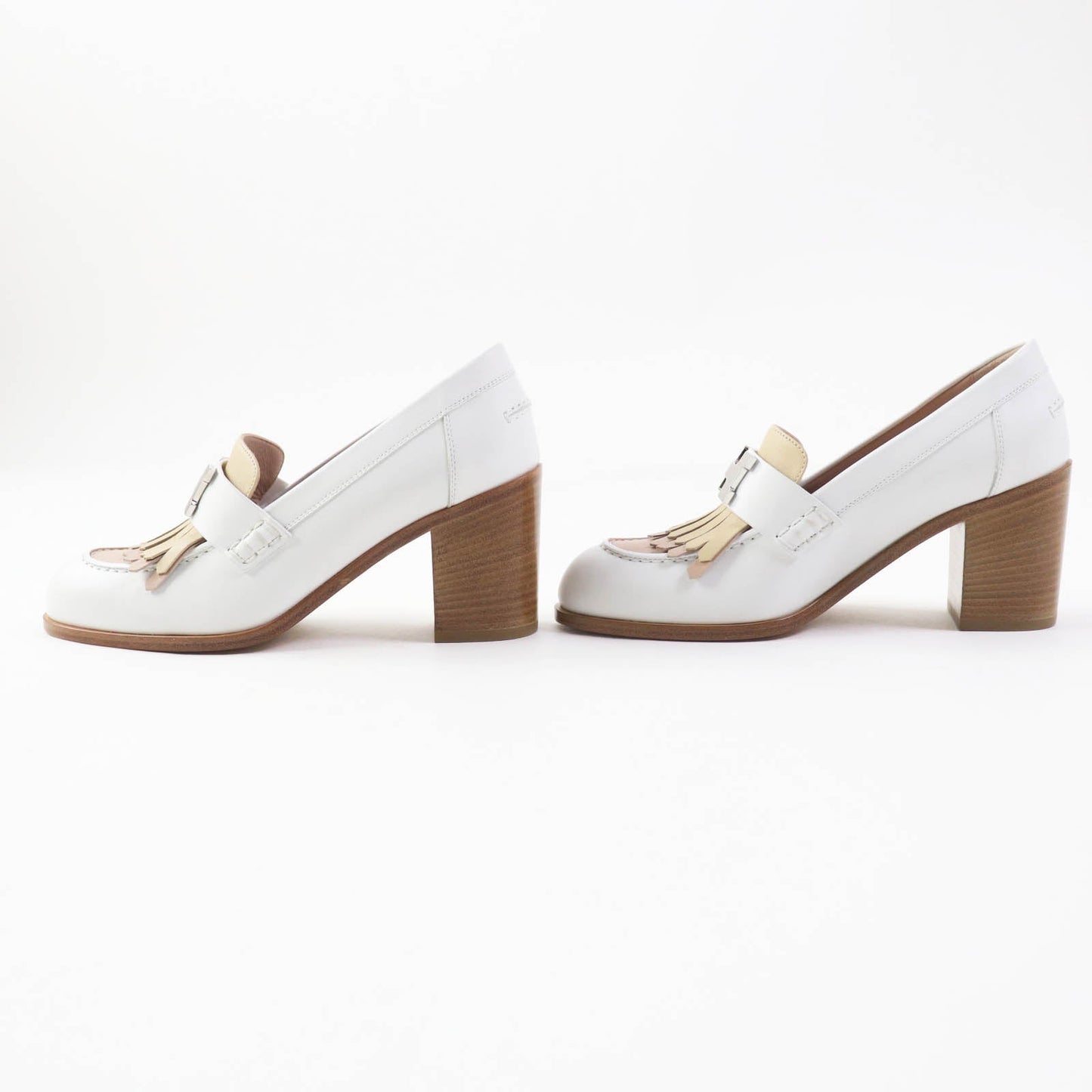 HERMES pumps Main: Leather White beige Constance Elysee 70 Women 35 1/2