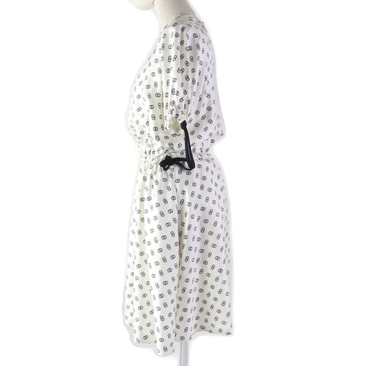 LOUIS VUITTON dress 1A9NYN Main: 100% silk, Lining: 100% silk, Part: 75% nylon, Part: 25% polyurethane White black Women 36