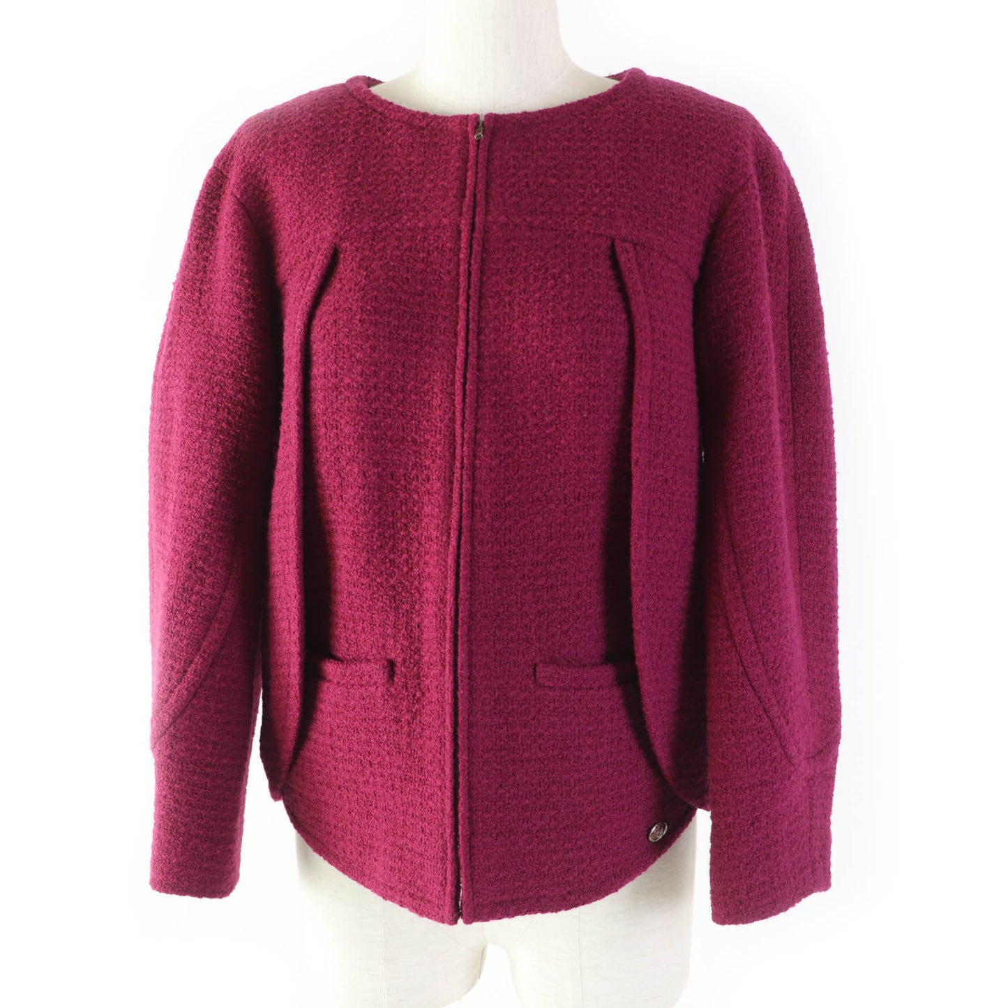 CHANEL No color jacket P50305 Outer: 100% wool, Lining: 100% silk purple Women 34
