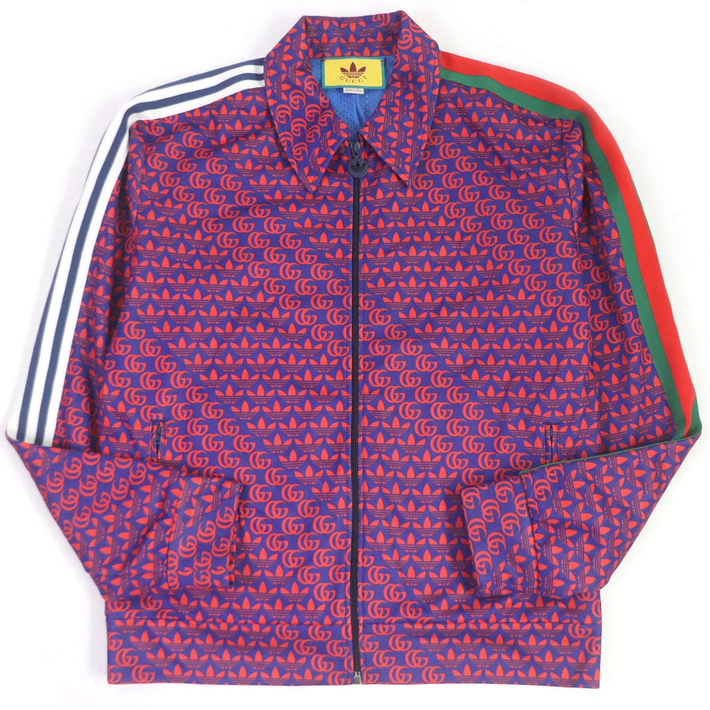 GUCCI Track jacket 692112 Outer: 55% polyester, Outer: 45% cotton, Lining: 100% polyester, Part: 100% nylon Blue red mens L