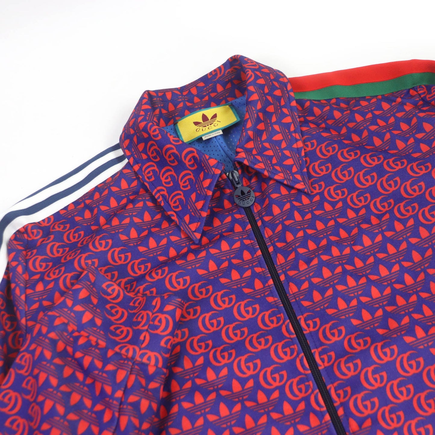 GUCCI Track jacket 692112 Outer: 55% polyester, Outer: 45% cotton, Lining: 100% polyester, Part: 100% nylon Blue red mens L