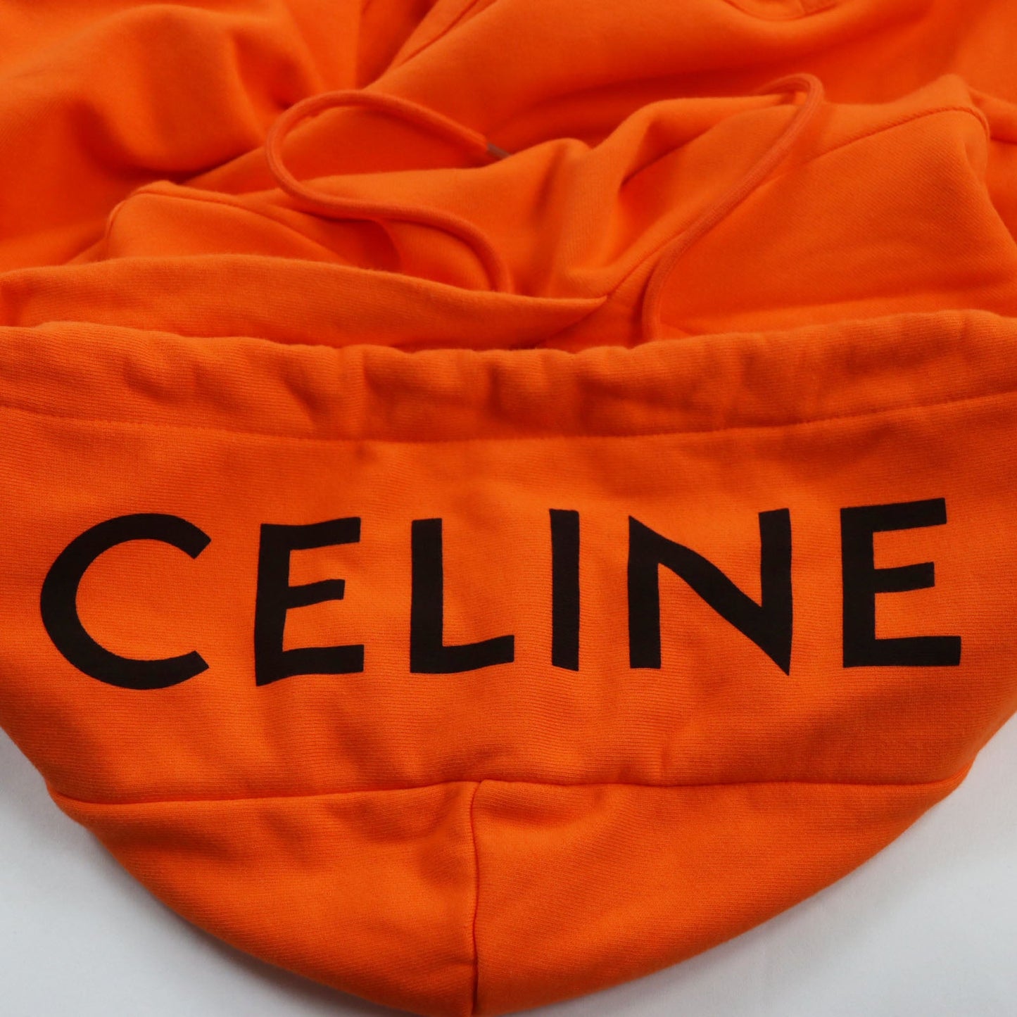 CELINE Hoodie 2Y499052H Main: 100% cotton, part: 96% cotton, part: 4% polyurethane Orange LOOSE HOODIE WHIT HOOD LOGO mens M