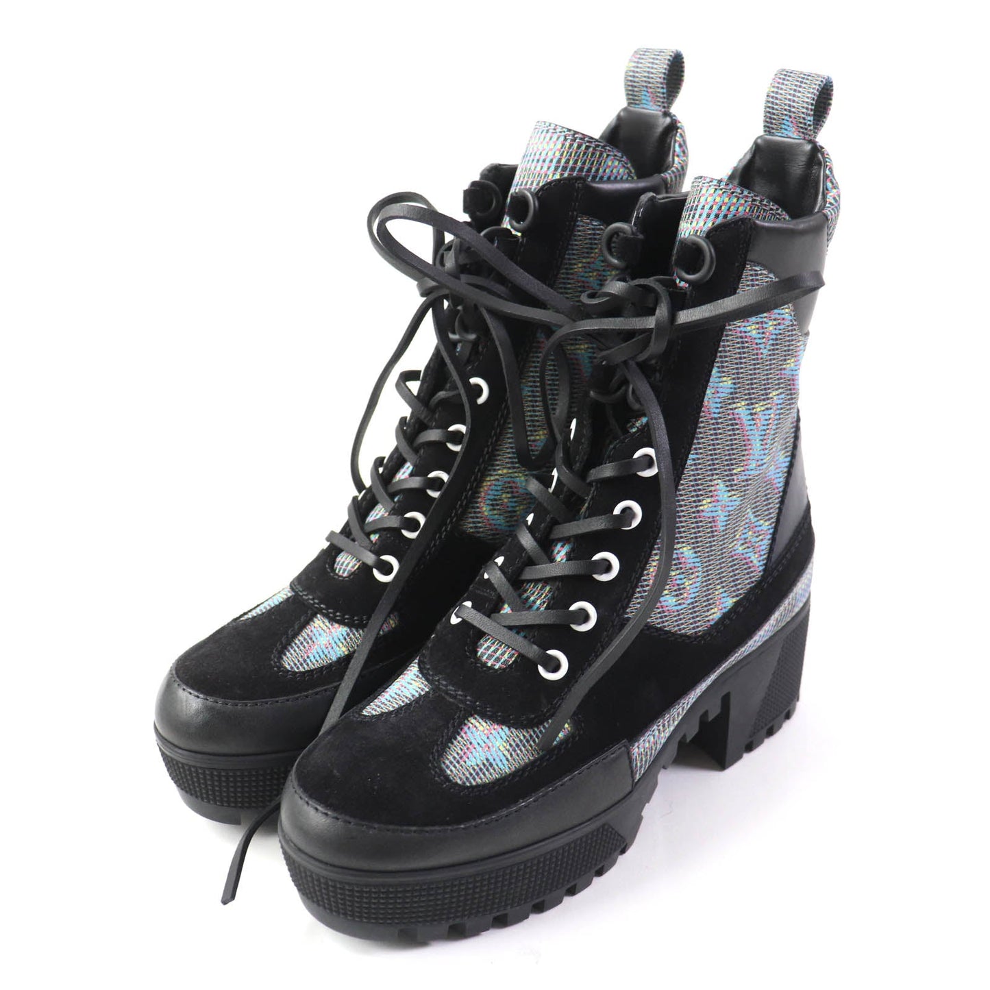 LOUIS VUITTON Ankle boots leather multicolor Laurier Line 34 1/2