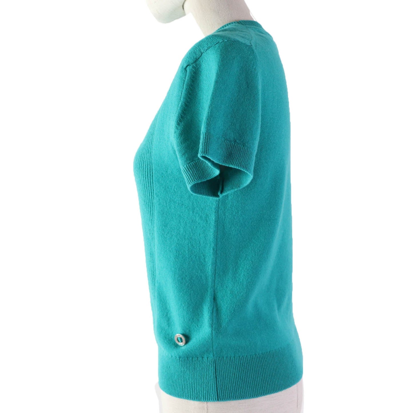 HERMES Short sleeve knit Main: 100% cashmere Green type Women 36