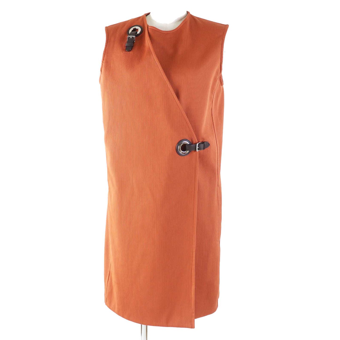 HERMES one piece 2E0527D6 Outer: 100% cotton, Lining: 100% cotton, Leather part: sheepskin terracotta Women 38