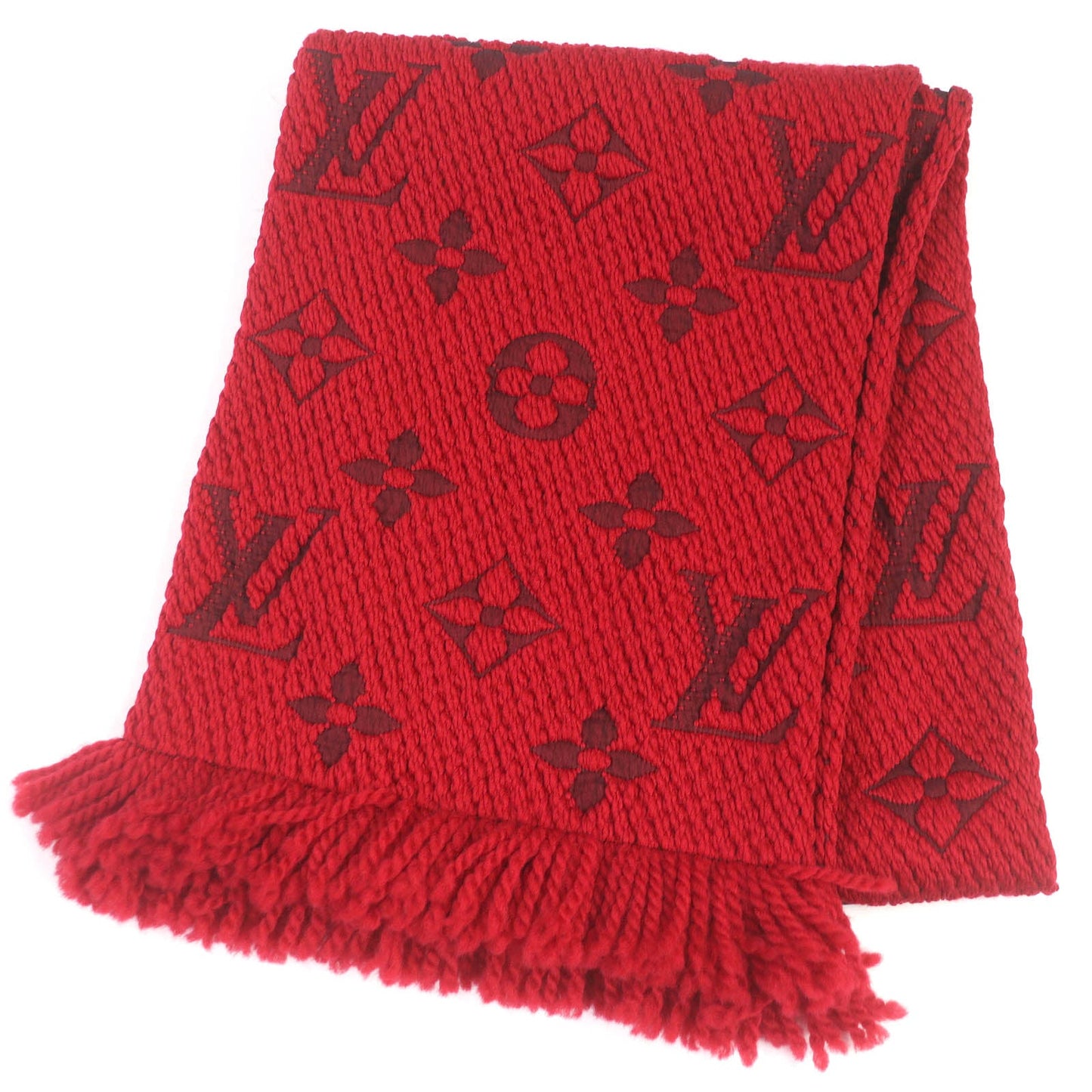 LOUIS VUITTON Scarf M72432 94% wool, 6% silk (There is no material tag, but it is likely that these materials are used.) Ruby Esharp Logomania Women