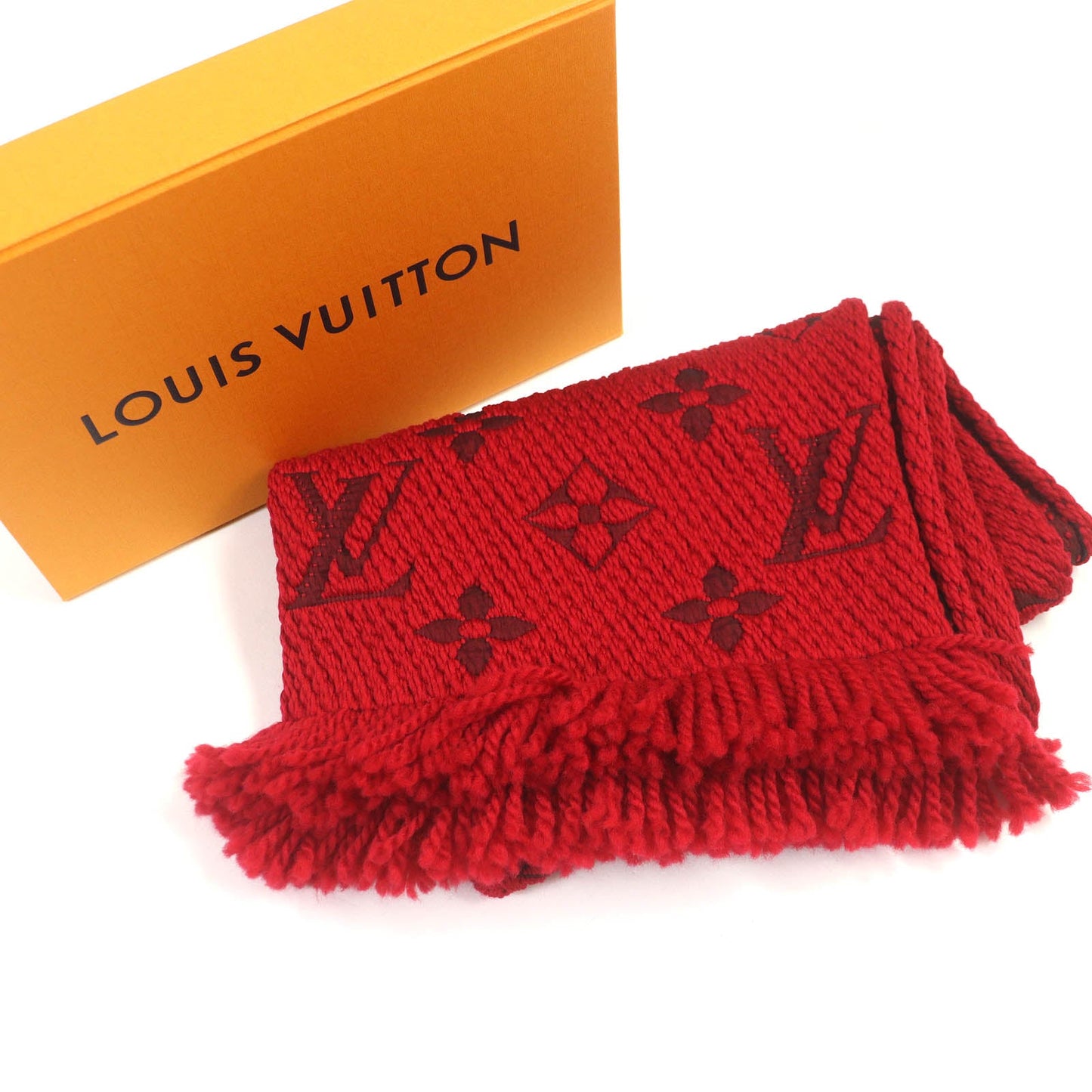 LOUIS VUITTON Scarf M72432 94% wool, 6% silk (There is no material tag, but it is likely that these materials are used.) Ruby Esharp Logomania Women