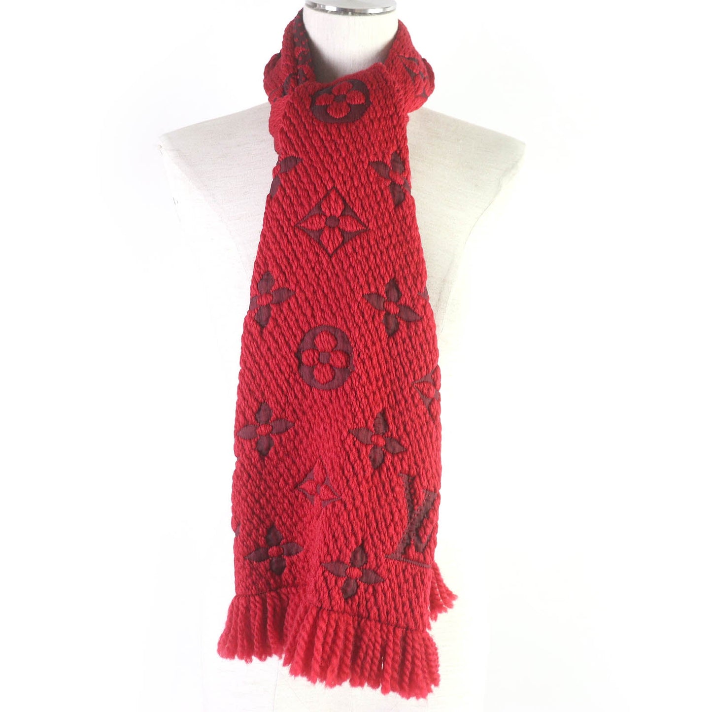 LOUIS VUITTON Scarf M72432 94% wool, 6% silk (There is no material tag, but it is likely that these materials are used.) Ruby Esharp Logomania Women