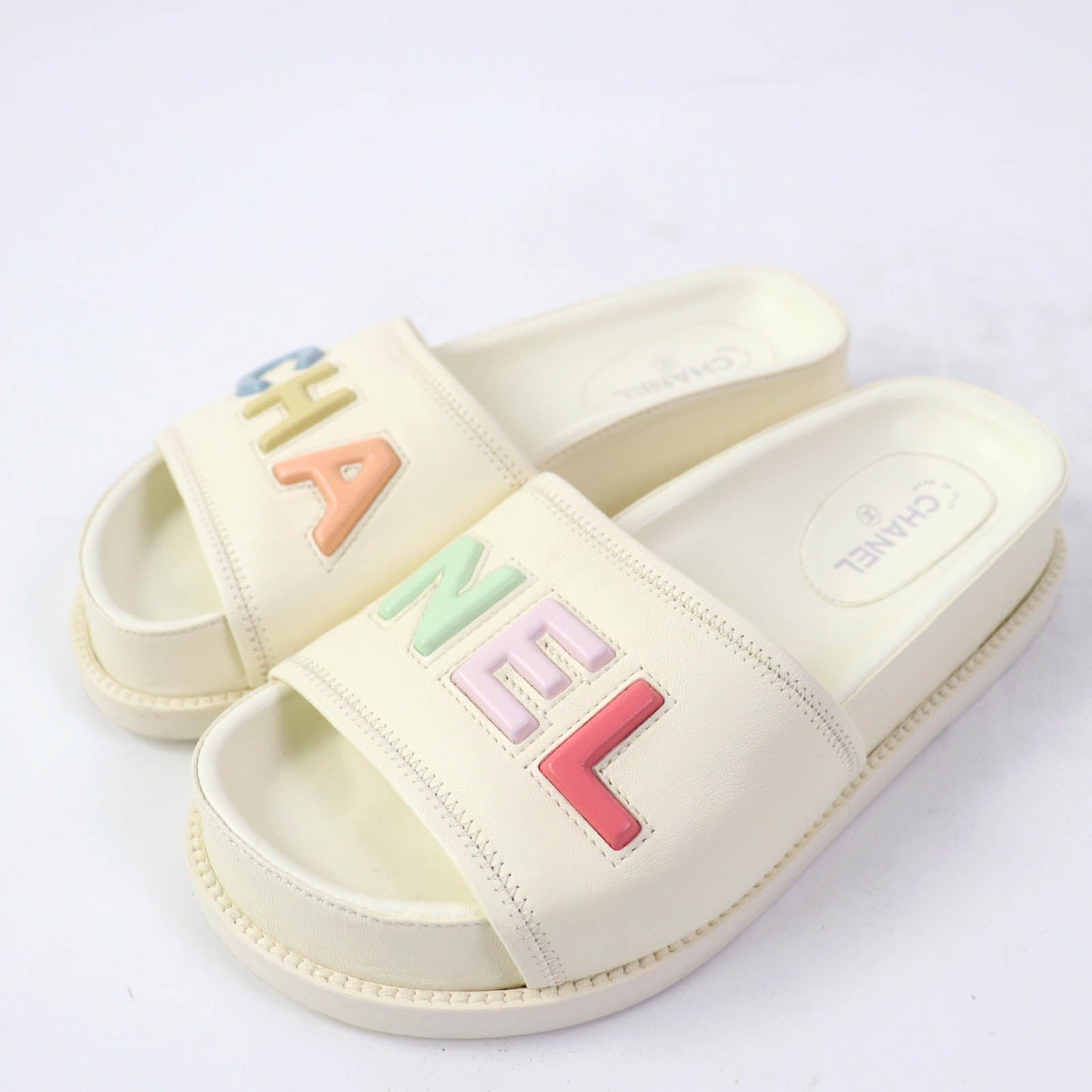 CHANEL Sandals G38933 Main: Leather Ivory Women 35