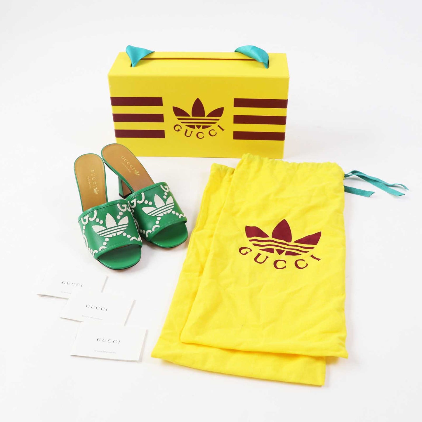 GUCCI Mule 722445 Main: Leather Green white Women 36