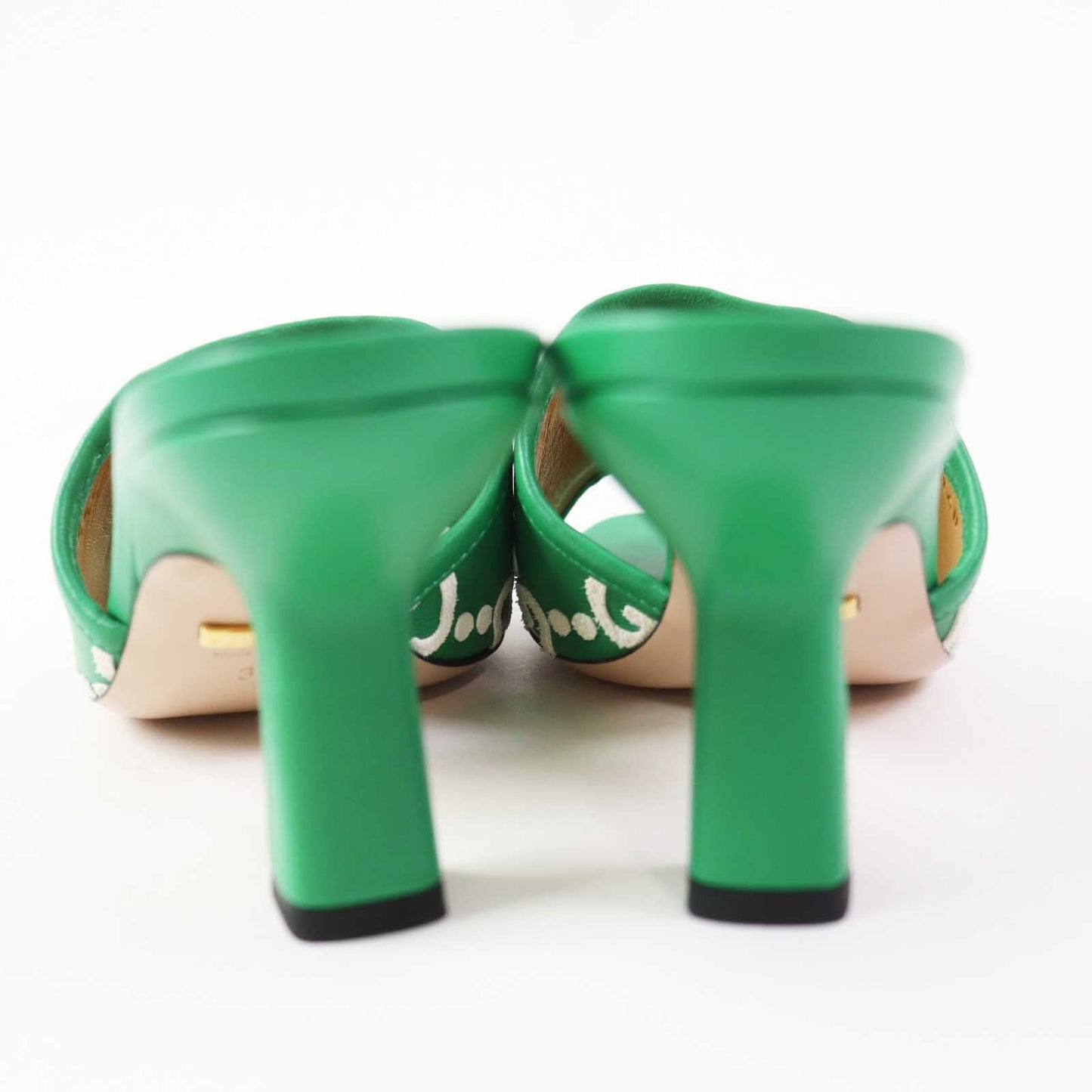GUCCI Mule 722445 Main: Leather Green white Women 36