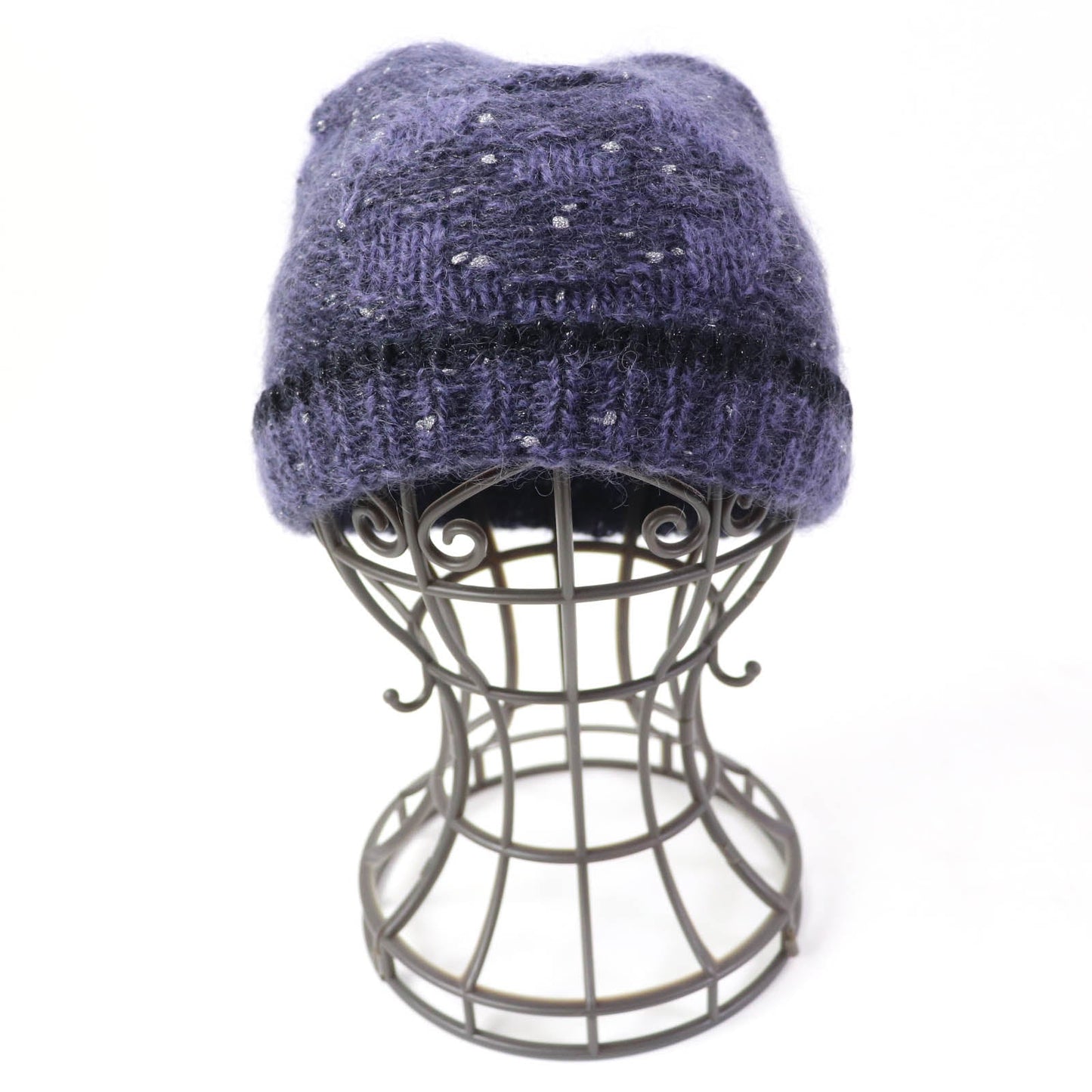 LOUIS VUITTON Knit cap Main: Polyamide (nylon) 39%, Main: Mohair 37%, Main: Acrylic 10%, Main: Wool 7%, Other 7% Purple type Women