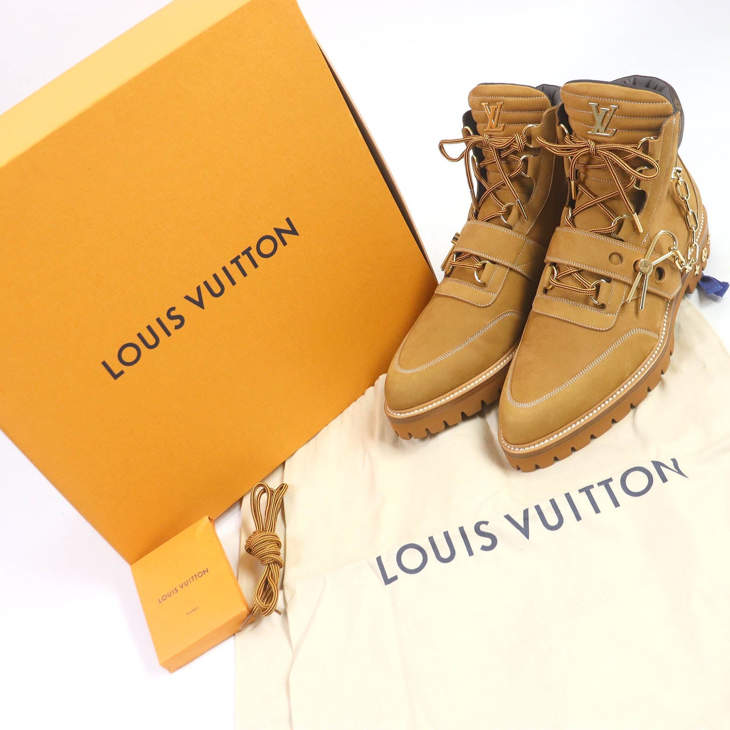 LOUIS VUITTON Ankle boots Main:Nubuck beige LV Creeper Line mens 8