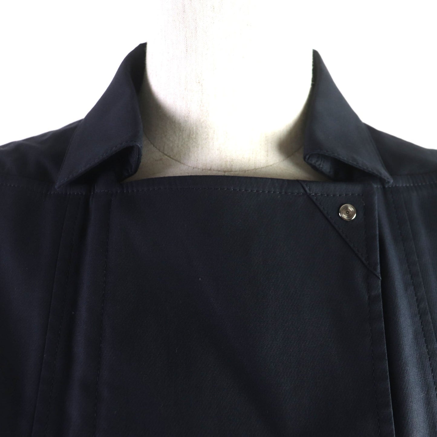 HERMES coat Outer: 97% cotton, Outer: 3% silk, Lining: 100% cotton Navy Women 34