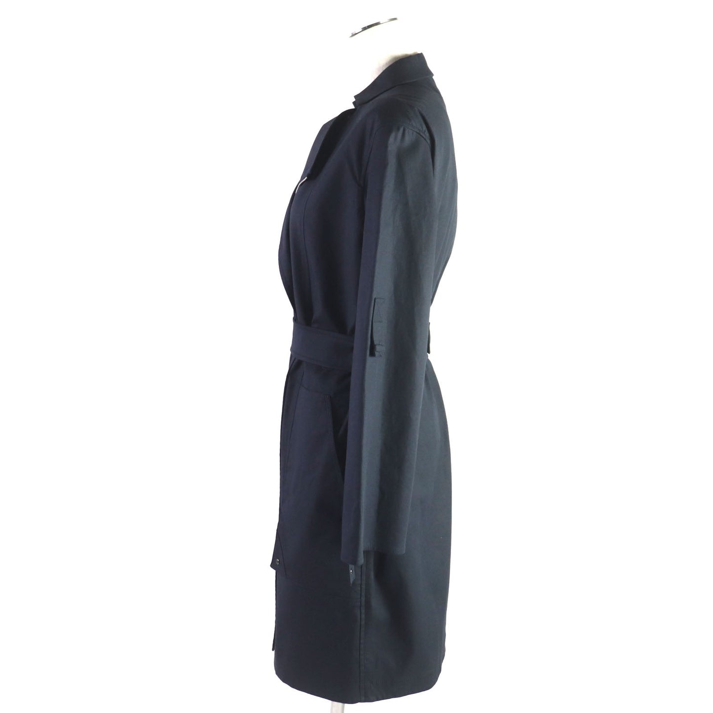 HERMES coat Outer: 97% cotton, Outer: 3% silk, Lining: 100% cotton Navy Women 34