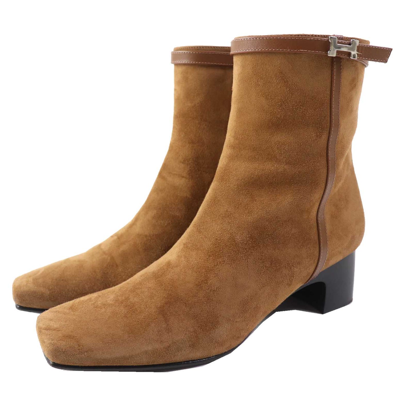 HERMES Ankle boots BL232082Z Main: suede, part: leather Brown Women 38
