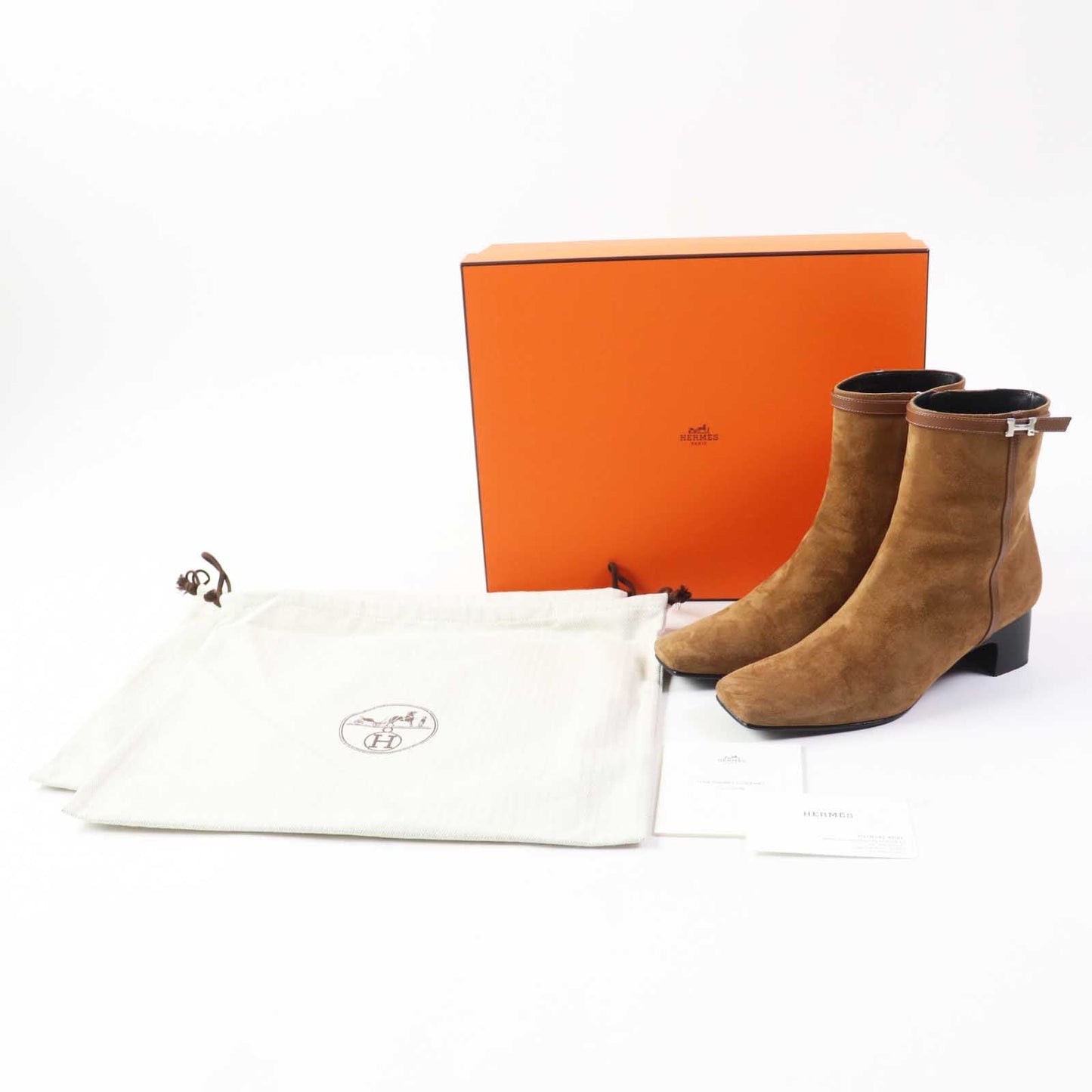 HERMES Ankle boots BL232082Z Main: suede, part: leather Brown Women 38