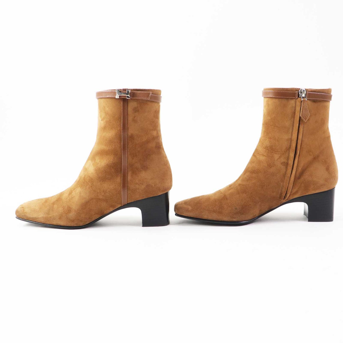 HERMES Ankle boots BL232082Z Main: suede, part: leather Brown Women 38