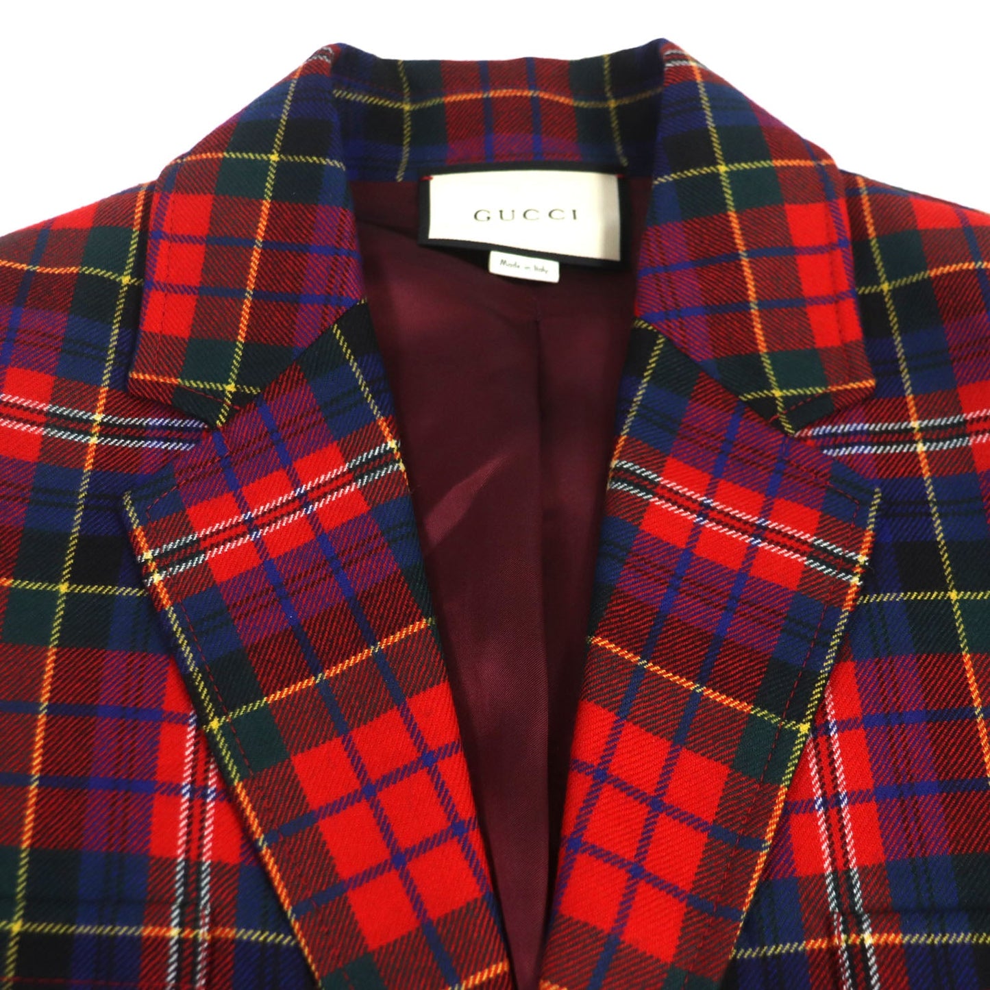 GUCCI Chester coat 474374 Outer: 100% wool, Lining: 63% cupra, Lining: 37% silk, Embroidery 1: 100% cotton, Embroidery 2: 100% polyester Red mens 46