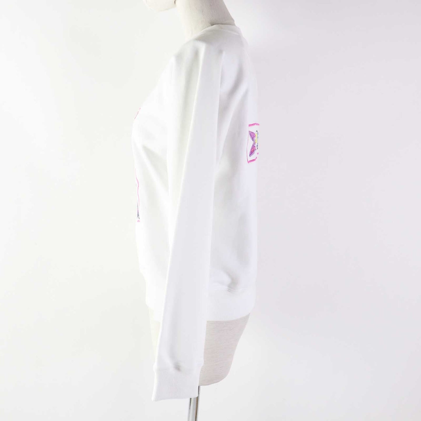 HERMES sweat 3E4626DA Outer: 100% cotton, Rib: 96% cotton, 4% polyurethane, Embroidery: 100% polyester white Chevaloscope Women 34