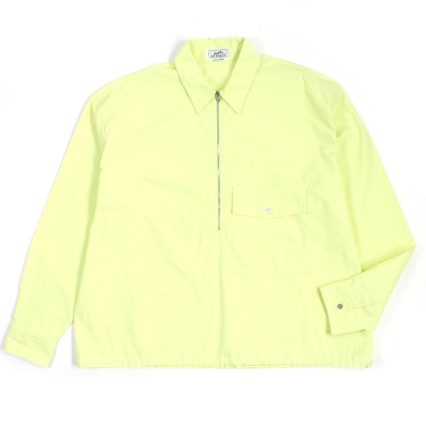 HERMES Long sleeve shirt Main: 100% cotton, Accessories (string): 100% cotton lime mens 41