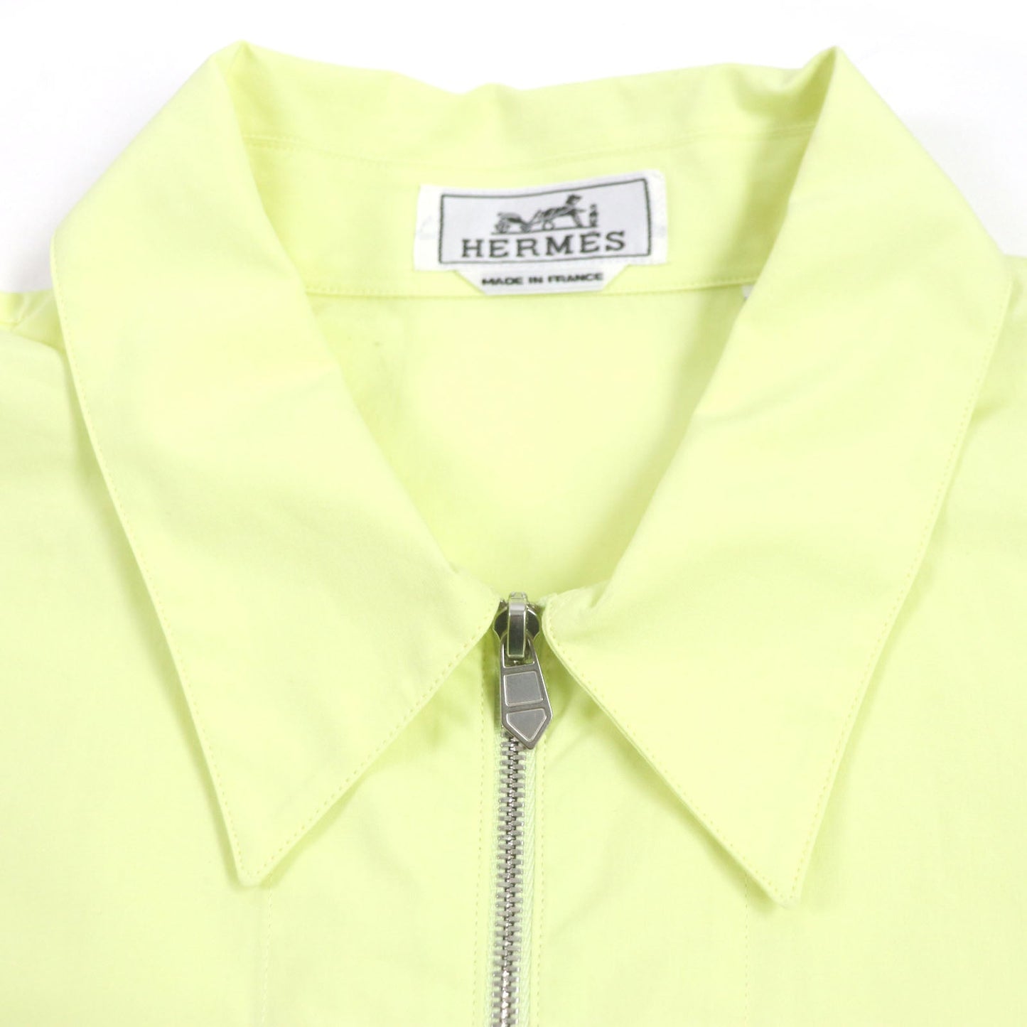 HERMES Long sleeve shirt Main: 100% cotton, Accessories (string): 100% cotton lime mens 41