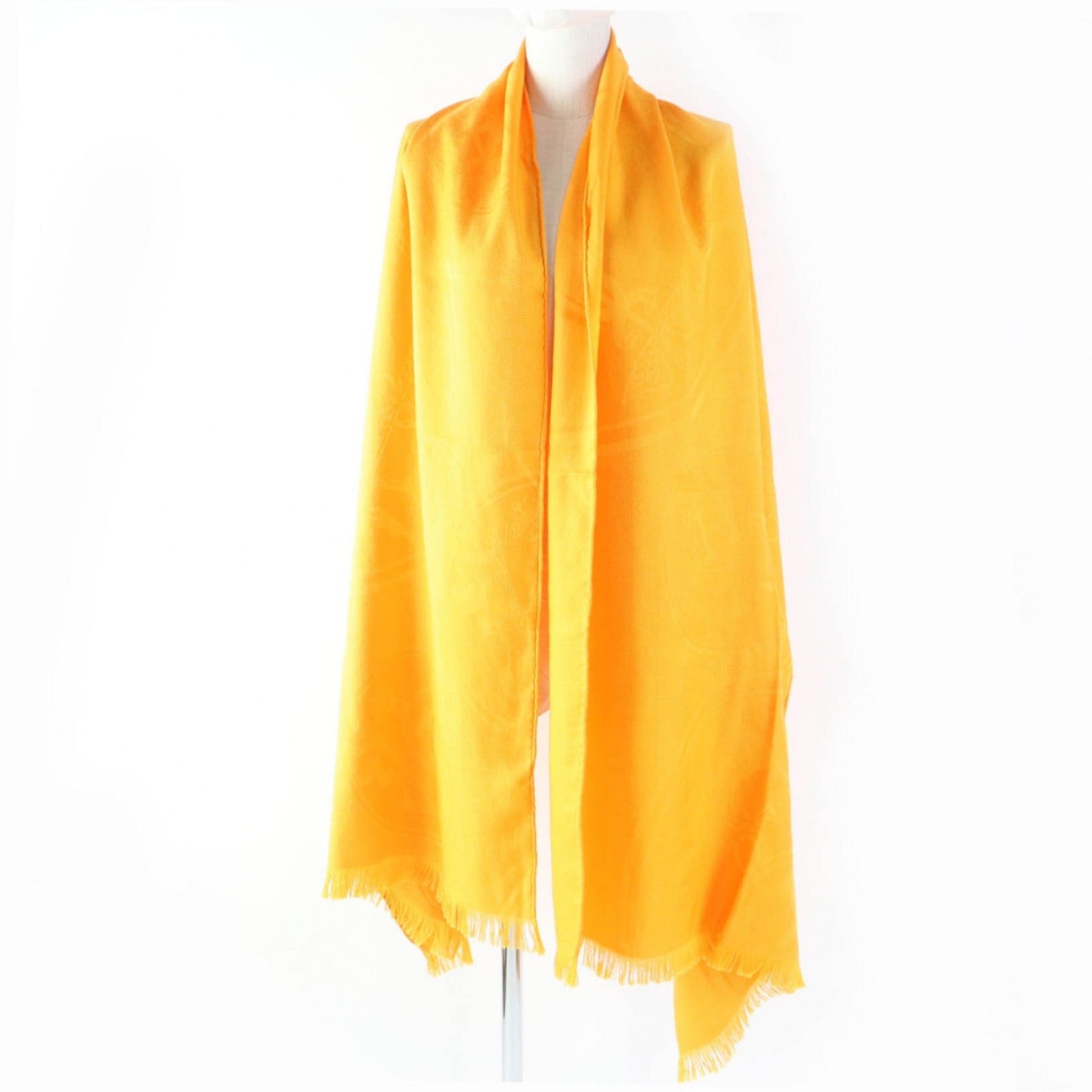 HERMES Stall H262494S Main: 85% cashmere, Main: 15% silk Orange New Libris Women