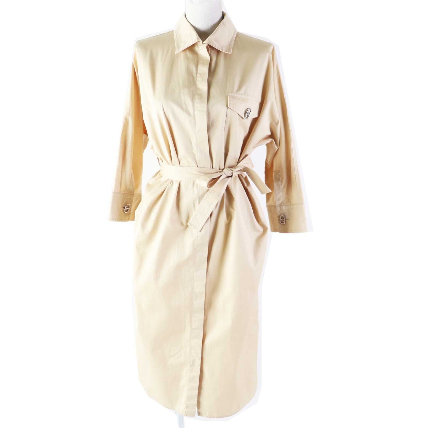 HERMES one piece 3E0548DX Main: 100% silk beige Women 34
