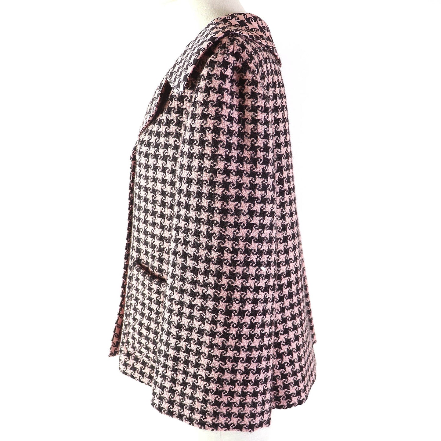 GUCCI Jacket 674323 ZAHXM Outer: 90% wool, Outer: 10% nylon, Lining: 100% silk Pink black Women 36