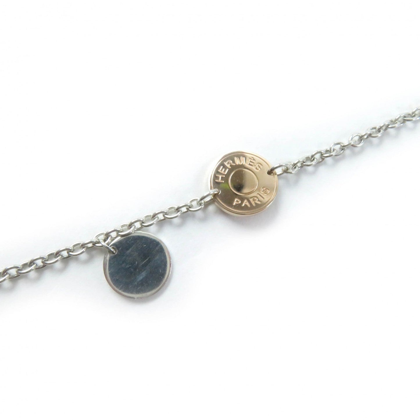 HERMES Necklace Main: SV925, Part: AU750 Silver gold Women