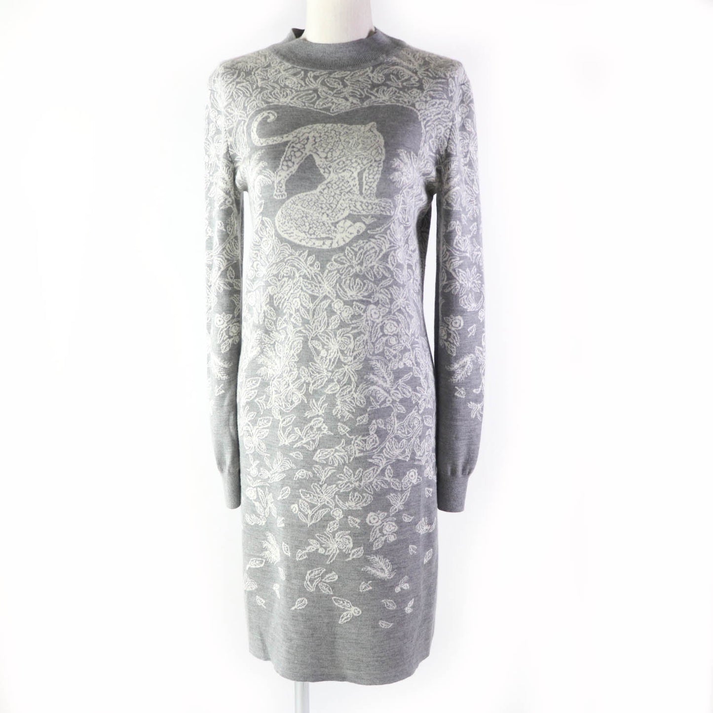 HERMES one piece Main: 46% cashmere, 46% silk, 8% nylon Gray white Women 36