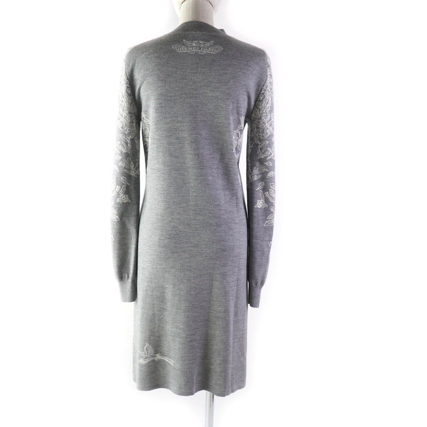 HERMES one piece Main: 46% cashmere, 46% silk, 8% nylon Gray white Women 36