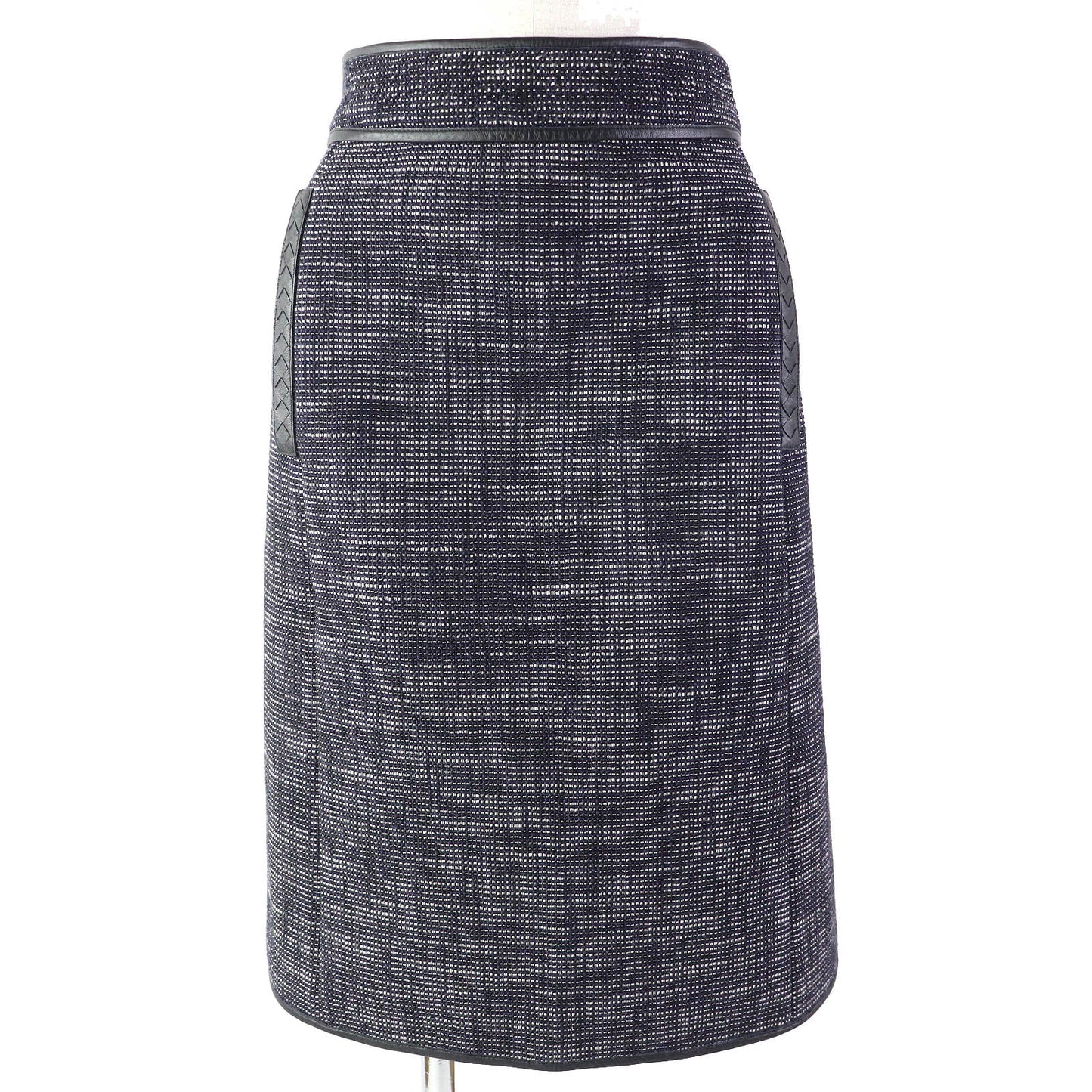 BOTTEGAVENETA Tight Skirt Outer: 72% cotton, Outer: 15% wool, Outer: 12% nylon, Outer: 1% polyurethane, Lining: 95% cotton Navy black Women 44