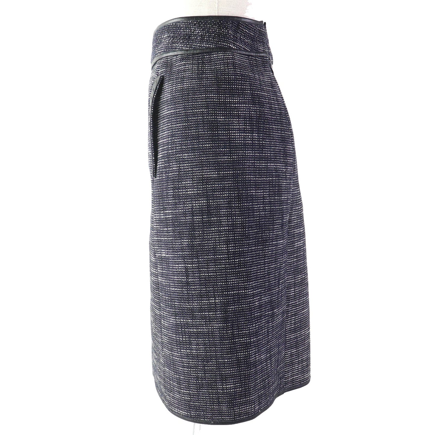 BOTTEGAVENETA Tight Skirt Outer: 72% cotton, Outer: 15% wool, Outer: 12% nylon, Outer: 1% polyurethane, Lining: 95% cotton Navy black Women 44