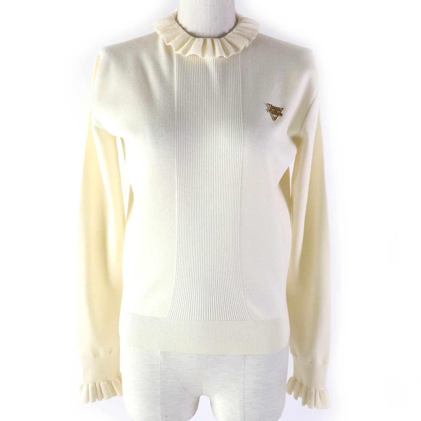 LOUIS VUITTON knit Outer material: 90% wool, Outer material: 8% polyester, Outer material: 1% polyamide (nylon), Outer material: 1% polyurethane Ivory Women XS