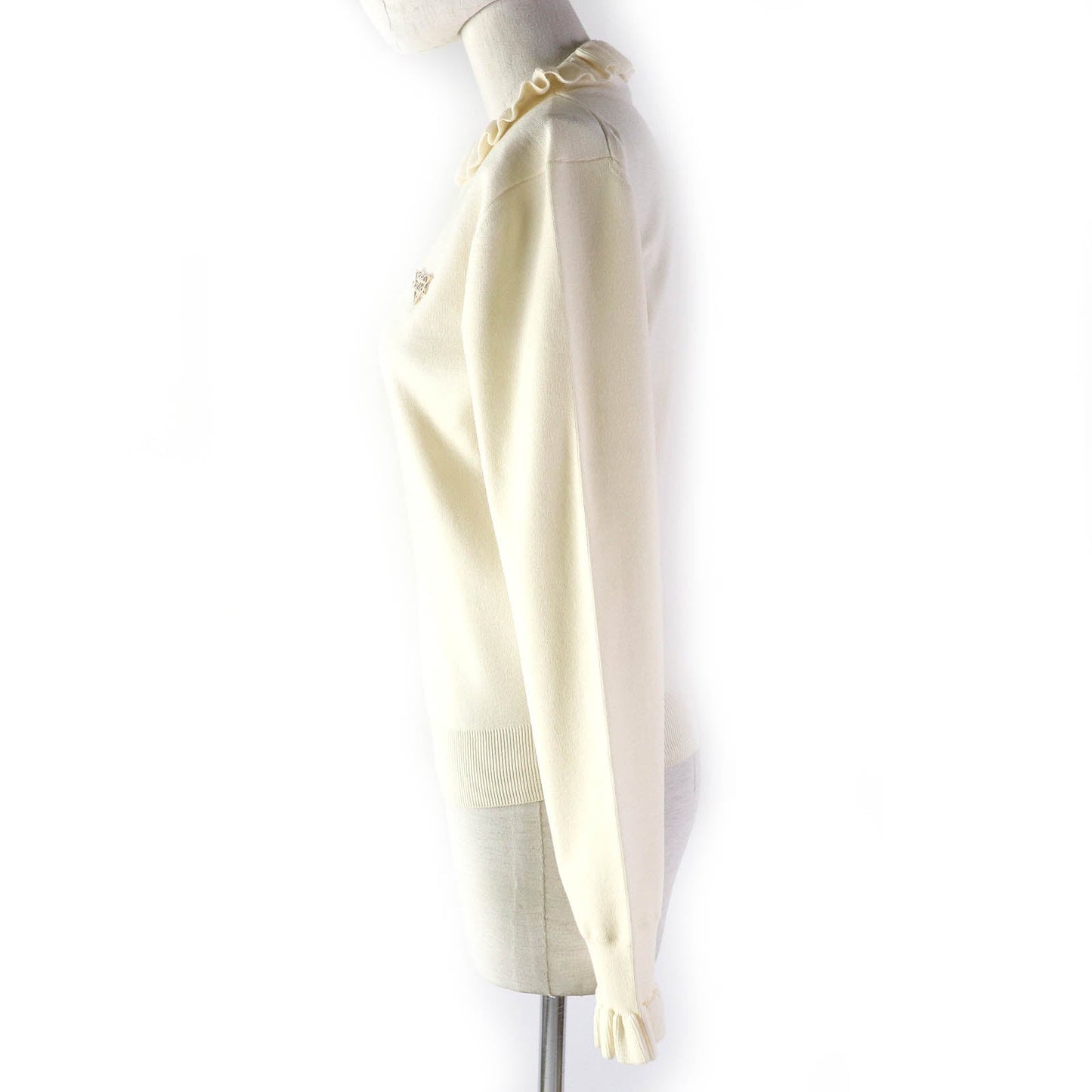 LOUIS VUITTON knit Outer material: 90% wool, Outer material: 8% polyester, Outer material: 1% polyamide (nylon), Outer material: 1% polyurethane Ivory Women XS
