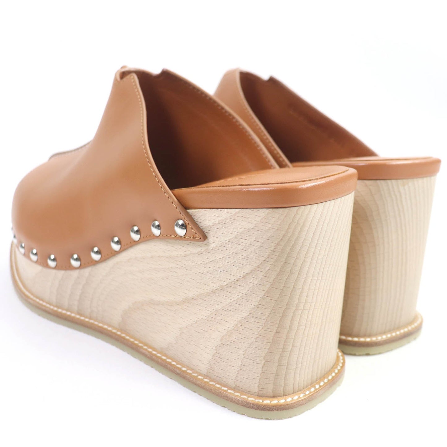 HERMES Sandals Main: Leather Brown Earth Women 37