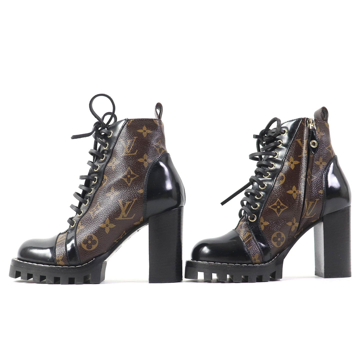 LOUIS VUITTON Ankle boots G34085 leather Two-tone color (brown) Star trail line 36
