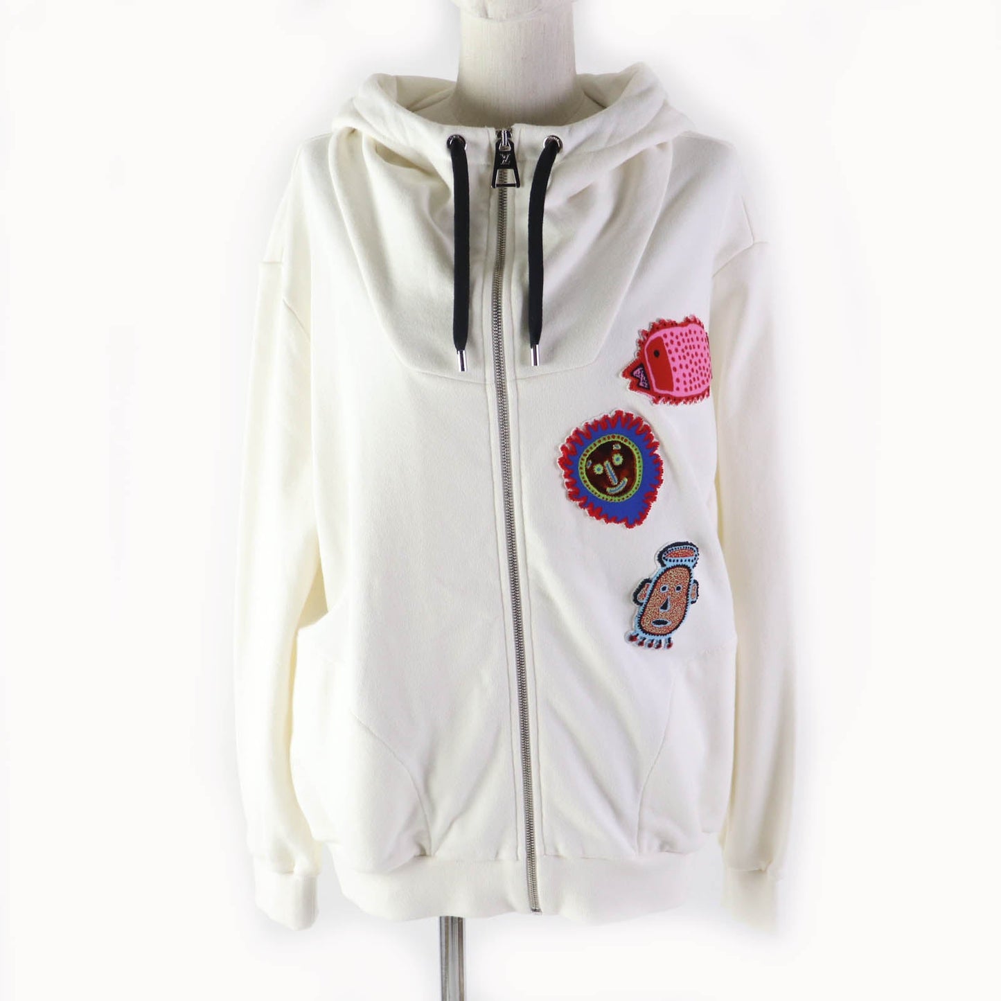 LOUIS VUITTON Hoodie Main: 100% cotton, part: 50% cotton, part: 20% polyester, part: 15% polyurethane, part: 10% nylon, part: 5% inorganic fiber white Women S