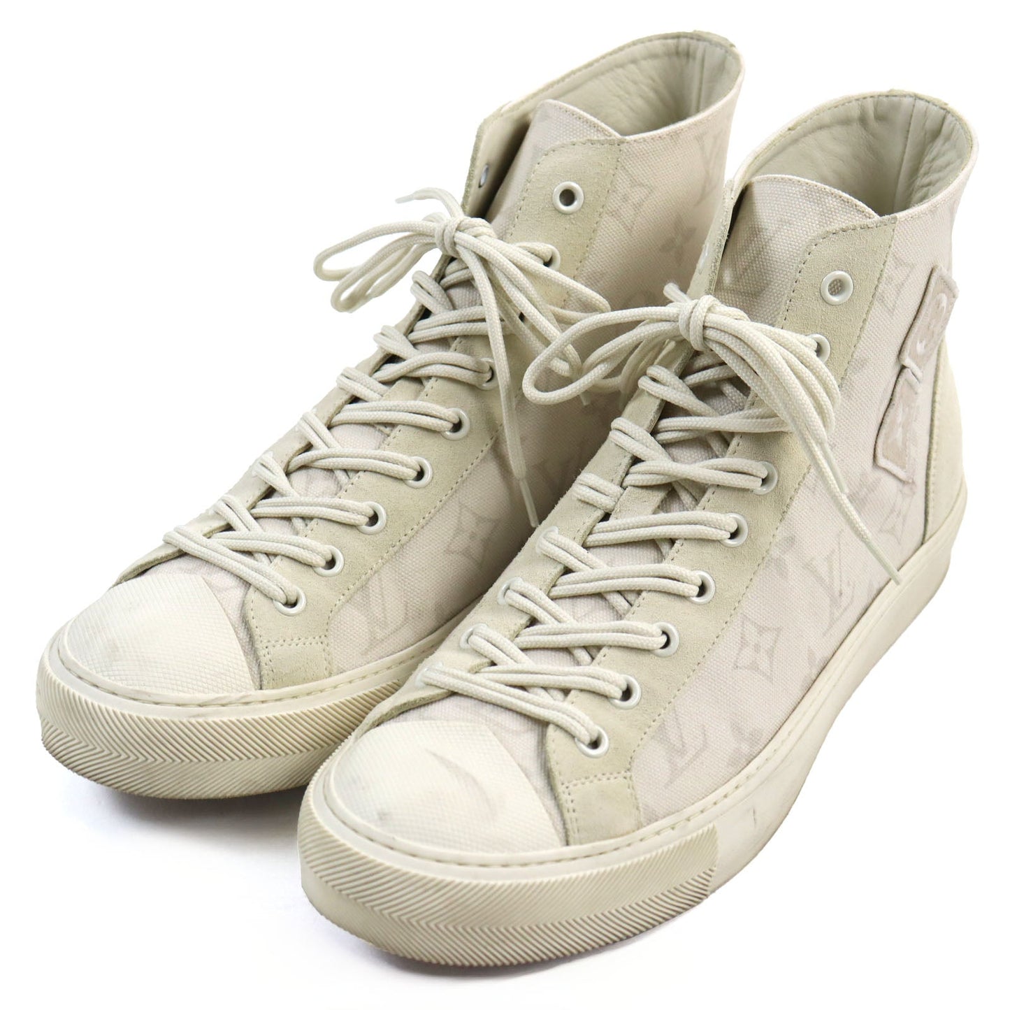 LOUIS VUITTON High cut sneakers 1A378N Main: Canvas, Part: Suede cream Tattoo Line mens 7